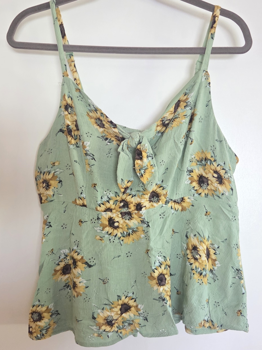 torrid Mint Green Sunflower Tie-Front Cami